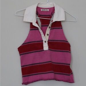 We the free walking on sunshine collared striped tank